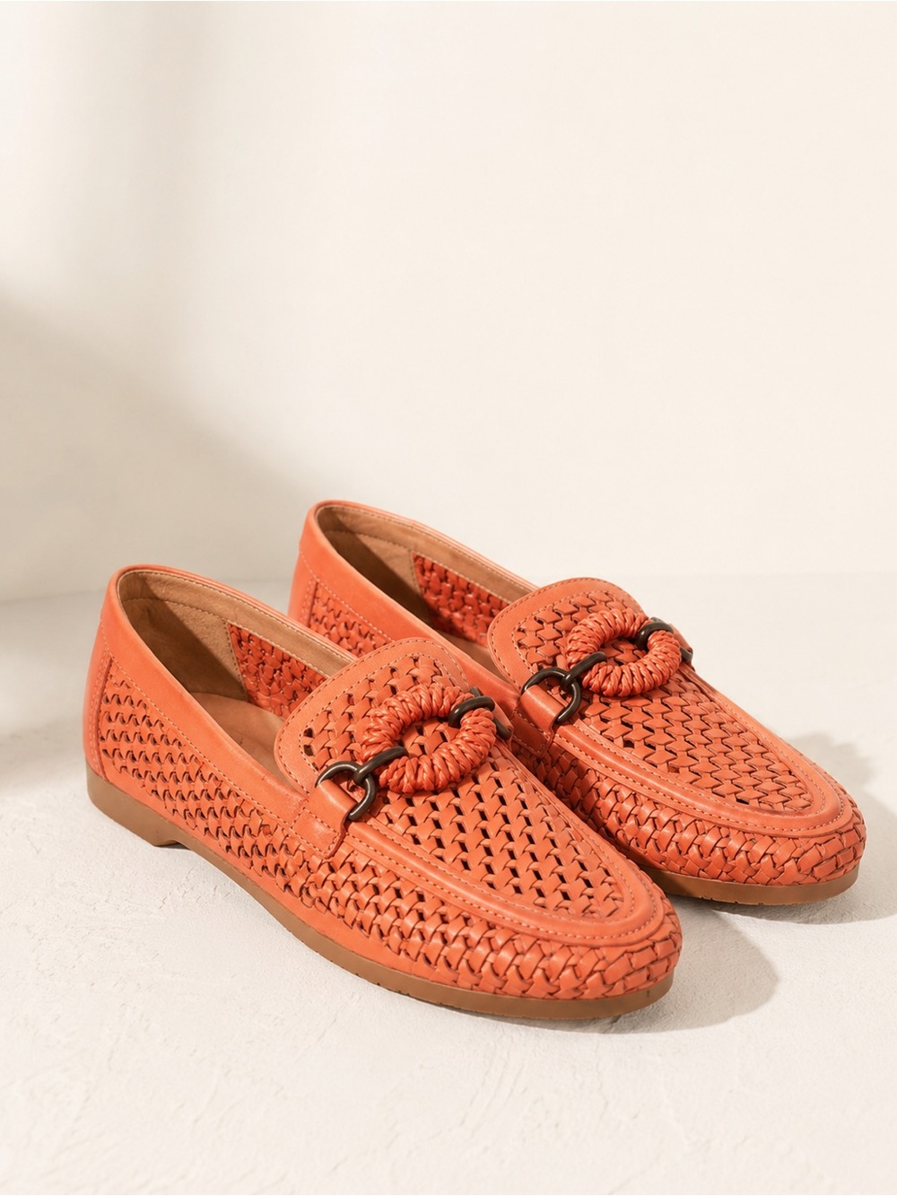 NWT Brioso Presley Woven Leather Ornamented Loafers Sz 7,5 (no original box)